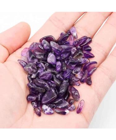 Crystals Stones 200g Natural Polished Amethyst raw Rough Tumble Stone Crystal Gravel 7mm-9mm for Decoration JIZTGEDM