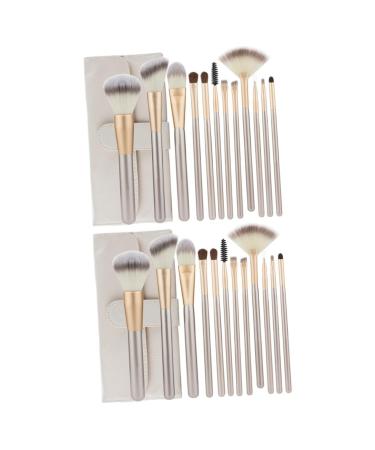 2 Sets Makeup Brush Set Makeup Brush Kit Eye Shadows Brush Nylon Brush Wood Handle Brush Eyebrow Comb Makeup Kit Foundation Brush Eyebrow Brush Mascara Brush Powder Brush Cosmetics 14.5X0.5cmx2pcs As Shownx2pcs