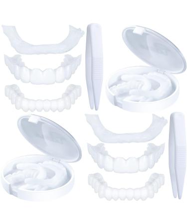 2 pairs of cosmetic veneers lighten teeth temporary teeth instant veneer dentures upper and lower comfort denture dental tooth bleaching set for men women