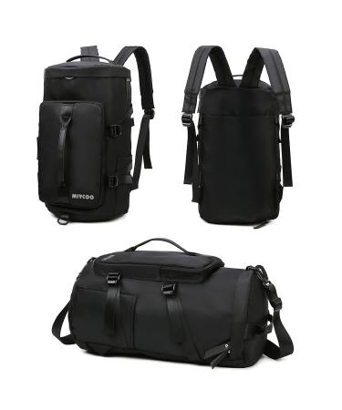 Gym Bag for Men Women - Sports Duffle bag Travel Backpack Weekender Overnight Bag with Shoes Compartment Black - MIYCOO Black 42L