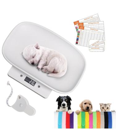 LYTDMSKY Digital Pet Scale Newborn Puppy Whelping Supplies Accurate Small Animal Scale for Puppies/Kitten/Dog/Cat/Hedgehog Multi-Function LCD Scale with Tape Mesure/Collars/Record Charts Max 33lb