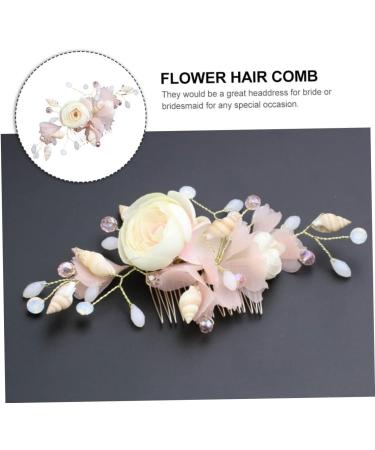 Beatifufu Bridal Hair Comb Wedding Flower Hair Comb Wedding Hair Comb Wedding Headdress Flower Bride Hair Comb Floral Hair Comb Flower Hair Side Comb Bridal Hair Accessories Hair Insert Comb - Buy Online on GoSupps.com