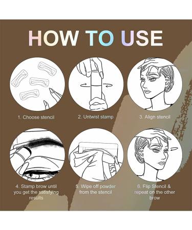 Eyewrew Waterproof Reusable Makeup Brow Stamp Kit | 10 Stencils & Brush for Perfect Brows - Medium Brown - Buy Online on GoSupps.com
