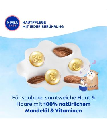 Nivea Baby Good Night Shampoo & Shower Gel 200ml | Mild Hypoallergenic Formula with Almond Oil & Vitamin E for Calm Baby Bath Time - Buy Online on GoSupps.com