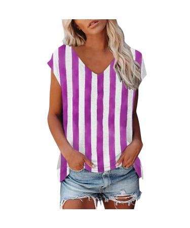 Short Sleeve T Shirts Clothing Woman T-Shirt Casual Black Clothing Top Women's Floral Pattern for Women Crop Tops Shirt Shirts Top Women's Summer Tank Top 1 Purple XXL