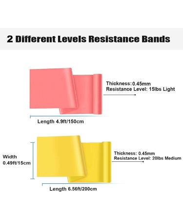 Buy Resistance Bands - 2m Professional Latex Elastic for Home & Gym | Upper & Lower Body Training Physical Therapy Yoga & Pilates - Yellow/Pink - Buy Online on GoSupps.com