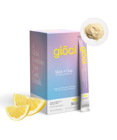 Gloci Skin + Gut - Probiotic DE111 - Hyaluronic Acid Magnesium Vitamin C Zinc Coconut Water Powder - Clinically Studied Probiotic for Radiant Skin Gut Health Hydration - 30 Count