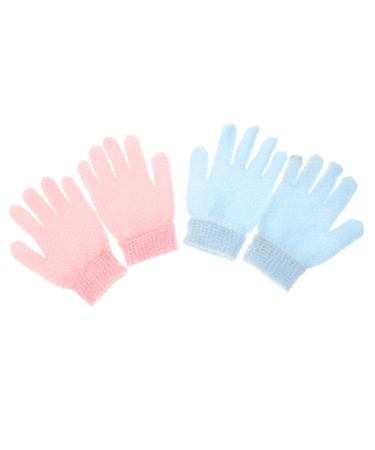 NOLITOY 1 Set 2 Pairs Scrub Gloves Polyester Thicken Soap Miss