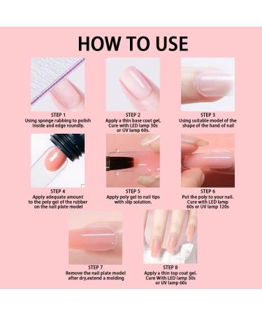 Lofuanna Clear & Nude Poly Nail Gel Kit with UV Light - Professional Builder Gel Extension Set - Buy Online on GoSupps.com