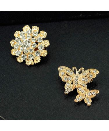 Ezing Lot 24pc Rhinestone Crystal Brooches Pins - DIY Wedding Bouquet Kit - Buy Online on GoSupps.com
