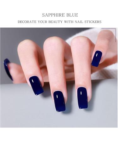 JMEOWIO Semi Cured Gel Nail Strips Royal Blue Gel Nail Stickers Nail Supplies Nail Art Design Decoration Accessories - Buy Online on GoSupps.com