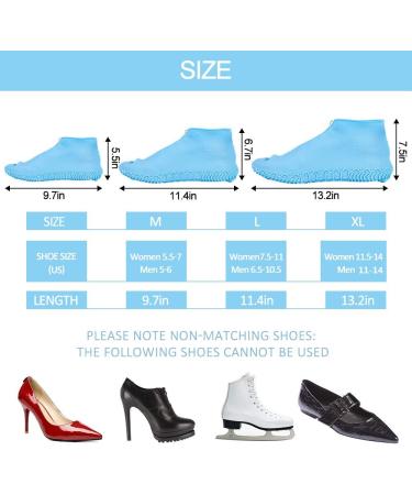 Waterproof Silicone Shoe Covers with Zipper - Blue XL for Women 11.5-14, Men 11-14 | Reusable, Non-Slip, Washable Travel Rain Gear for Footwear Protection - Buy Online on GoSupps.com