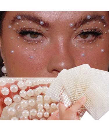 White Pearl 3D Self Adhesive Nail Rhinestones Temporary Tattoo Gems - 4 Sheets - Buy Online on GoSupps.com