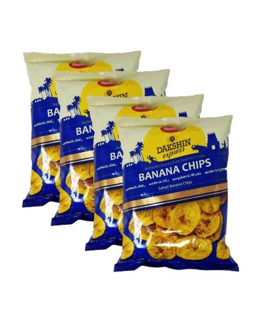 Haldiram s Savory Snacks Easy to Carry Anywhere Crispy Crunchy & Spicy Delicious Indian Namkeen Snacks Made With Authentic Taste Enjoy At Tea Time (Daksin Express Banana Chips Pack of 4)