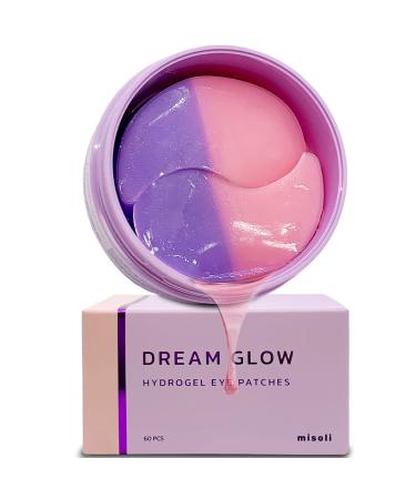 misoli Dream Glow Under Eye Patches | Anti-Aging Eye Treatment Gel Masks With Vegan Collagen & Bakuchiol | Under Eye Masks For Dark Circles and Puffiness Under Eye Bags Wrinkle Care Men and Women