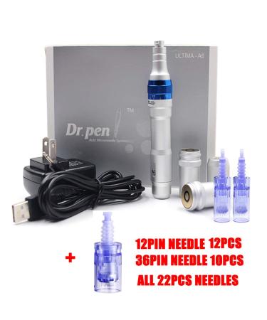 Electric Dr. Pen A6 Microneedling Pen with 12pcs 12pins & 10pcs 36pins Cartridges - Buy Online on GoSupps.com