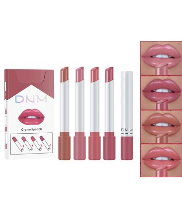 YOO 4 Sets Of Velvet Matte Creme glitter color changing lip balm Lipsticks Lip Gloss Makeup Non-Stick Cup Waterproof Long-Lasting Not Fade LipGloss Lip Glaze(03)