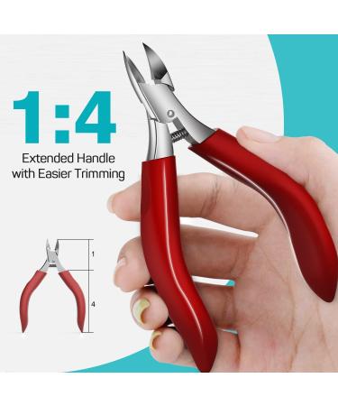 Ronavo Professional Nail Clipper for Ingrown Toenails & Thick Nails - High-Performance Tool with Soft Grip Ideal for Men & Seniors - Red Gift Box - Buy Online on GoSupps.com
