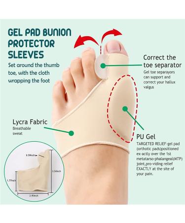 Vinmooog Hallux Valgus Correction Set | Toe Spreader Bandage & Silicone Gel Pad for Foot Pain Relief - Buy Online on GoSupps.com
