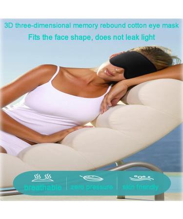 3D Contoured Sleep Mask for Men Women - Adjustable Strap, Breathable Silk Cotton Satin - Block Out Light - Ideal for Sleeping, Travel, Yoga - Black - Buy Online on GoSupps.com