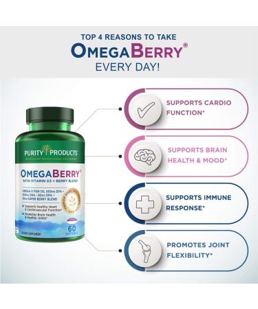 Purity Products Women s Perfect Multi + OmegaBerry Fish Oil Women's Multi (Supports Urinary Tract Health Immune Bone Hair Skin Nails + More) - OmegaBerry (1250mg Omega-3 Vitamin D3 + More) - Buy Online on GoSupps.com