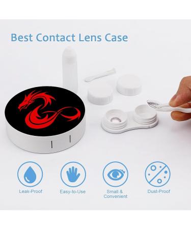 Red Dragon Round Case For Contact Lens Kit Storage Box with Mirror Printed - Buy Online on GoSupps.com