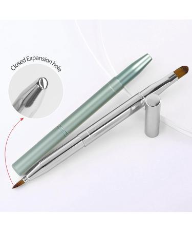 Buy Songaa Retractable Lip Brush - 2 Pack Dual-Ended Lip Applicator for Lipstick Lip Gloss & Liner - Stylish Silver & Green Design - Buy Online on GoSupps.com