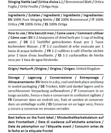  HEALTH EMBASSY Health Embassy Stinging Nettle Leaf Tea | Urtica Dioica L | Stinging Nettle Leaf Tea 100g - Buy Online on GoSupps.com
