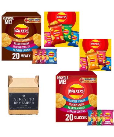 Walkers Variety Multipack Crisps Bundle 40X25G Multipack Of Walkers Classic And Meaty Variety Crisps Contains 7 Flavours - Buy Online on GoSupps.com
