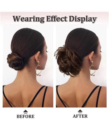 Bun Hair Piece Synthetic Hair Bun Claw Clip in Chignon Hair Piece Curly Messy Bun Ponytail Hair Extensions Scrunchie Hairpieces for Women Hair Pieces for Women(4/27HL) - Buy Online on GoSupps.com