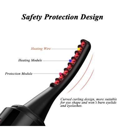 SJJ Heated Eyelash Curler - USB Rechargeable Electric Curler with Temperature Control - Buy Online on GoSupps.com