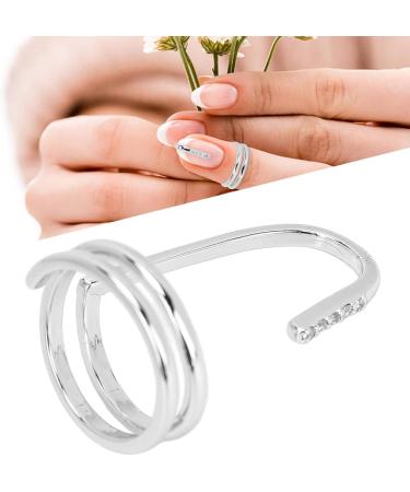 TYCIONG Decorative Nail Ring Fashion Fingertip Jewelry Nail Art Ring Ladies Wearing Nail Accessories (3050 platinum) - Buy Online on GoSupps.com