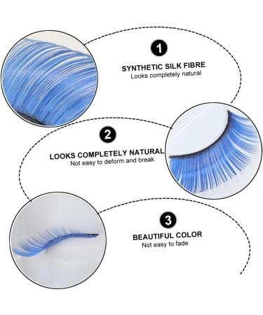 ABOOFAN 2 Pairs Blue Long Eyelashes Halloween Fake Lashes Makeup Long Fake Eyelashes Halloween Artificial Eyelashes Halloween Makeup Eyelashes Cosplay Miss False Eyelashes - Buy Online on GoSupps.com
