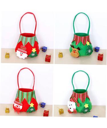 CHILDWEET 4pcs Christmas Candy Bag Xmas Candy Xmas Presents Pouches Xmas Bag Holder Brushed Cloth Snack - Buy Online on GoSupps.com