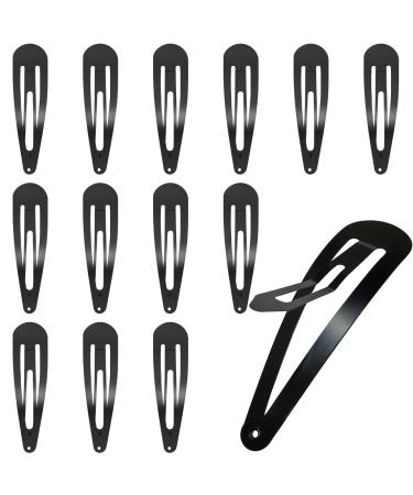 30 Pcs Snap Hair Clips  3.1 Inch Big Size Barrettes Women No Slip Metal Snap Hair Clips Large Hair Pins(Black)