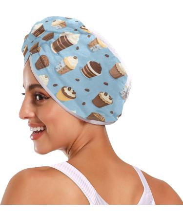 Small Coffee Cakes Hair Towel 2 Pack - Super Absorbent Quick Dry Hair Turbans for Women & Girls - Buy Online on GoSupps.com