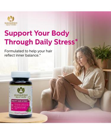 Maharishi Ayurveda Healthy Hair & Nails 60 Tablets Ayurvedic Herbal Support with Eclipta Ashwagandha & Tinospora Supports Hair Nail & Scalp Health* - Buy Online on GoSupps.com