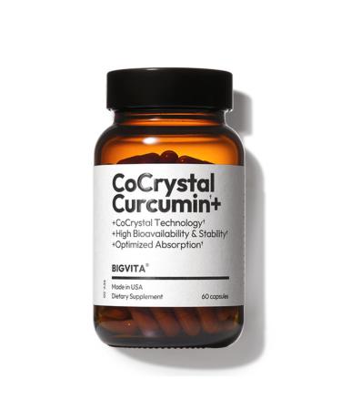 BIGVITA CoCrystal Curcumin+ | 6.3X Absorption with Curcumin & L-Carnitine | Dietary Supplement for Daily Wellness | 60 Capsules | Made in USA