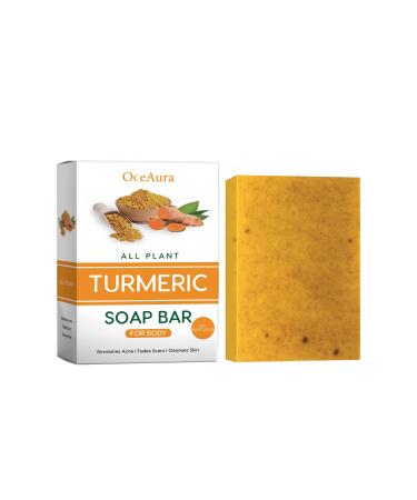 Turmeric Soap Nature Turmeric Soap Pure Turmeric Handmade Soap Bar For Face & Body Dark Spot Corrector Remover Moisturizing Erase Fine Lines Firming Friendly Vegan&Cruelty Free
