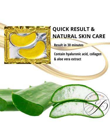 Bisou Bisou Bisou 48 Pairs 24K Gold Under Eye Patches & Lip Mask Set | Dark Circles, Puffiness, Wrinkles | Hydrogel, Collagen Infused - Buy Online on GoSupps.com