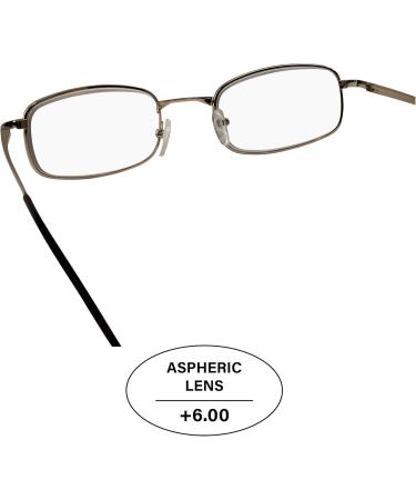 Men's High-Powered Reading Glasses +6.00 Magnification | Gold Frame & Brown Case - International Shipping - Buy Online on GoSupps.com