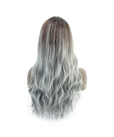 Shop Grey Curly Long Wig for Women - Brazilian Synthetic Hair for 50s 60s 70s 80s Cosplay - Buy Online on GoSupps.com