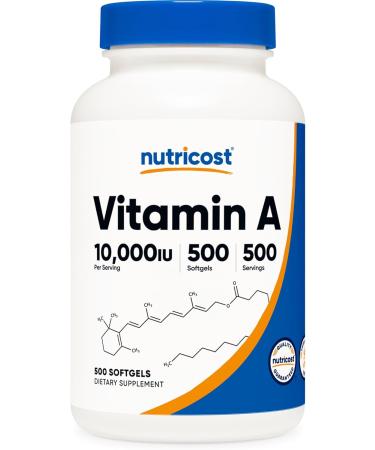 Nutricost Vitamin A 10 000 IU 500 Softgels (2 Bottles) - Buy Online on GoSupps.com