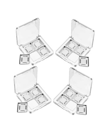 Didiseaon Didiseaon 4-Piece Transparent Empty Eyeshadow Box with 4 Grids DIY Makeup Palette for Unique Eye Makeup Lipstick Organizer Travel Use Eyeshadow Palette