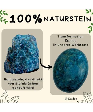 Buy Eusice Blue Apatite - Handmade Healing Stone for Stress Relief & Creativity | Ethical 100g-150g for Wellness Meditation & Yoga - Buy Online on GoSupps.com