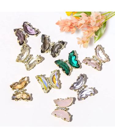 Zayookey 24 Pcs Butterfly Nail Charms 3D Nail Art Diamonds Glitter Acrylic Butterfly Rhinestones for Nails Gems Decor Crystal Nail Design DIY (Nail Accessories) - Buy Online on GoSupps.com