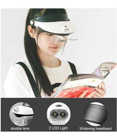 Magnifier Headband with LED Light Magnifying Glasses for Eyelash Extensions with 5 Different Lenses Magnifier for Reading Hands Free - Buy Online on GoSupps.com