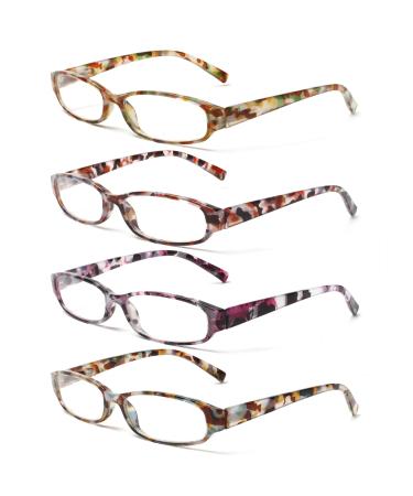 Cojwis 4 Pack Reading Classes Women Glasses Spring Sharnian Stylish multi-colored reader HD clear lens for women (4 color mixed 3 2.75 x) 4 color mix-3 2.75 x