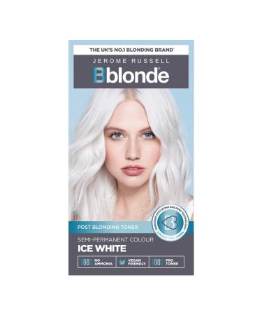 Jerome Russell Bblonde Ice White Post Blonding Toner - Semi Permanent Hair Dye Kit for Pre Lightened & Blonde Hair with Brazil Nut Oil No Ammonia & Vegan Ice White 170 ml (Pack of 1) - Buy Online on GoSupps.com