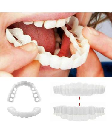 FCcassiel 2 PCS Fake Teeth Veneers Dentures for Women Men - Temporary Tooth Repair and Comfortable Dental Veneers - Protect Your Teeth and Regain Confident Smile - Multicolor - Buy Online on GoSupps.com